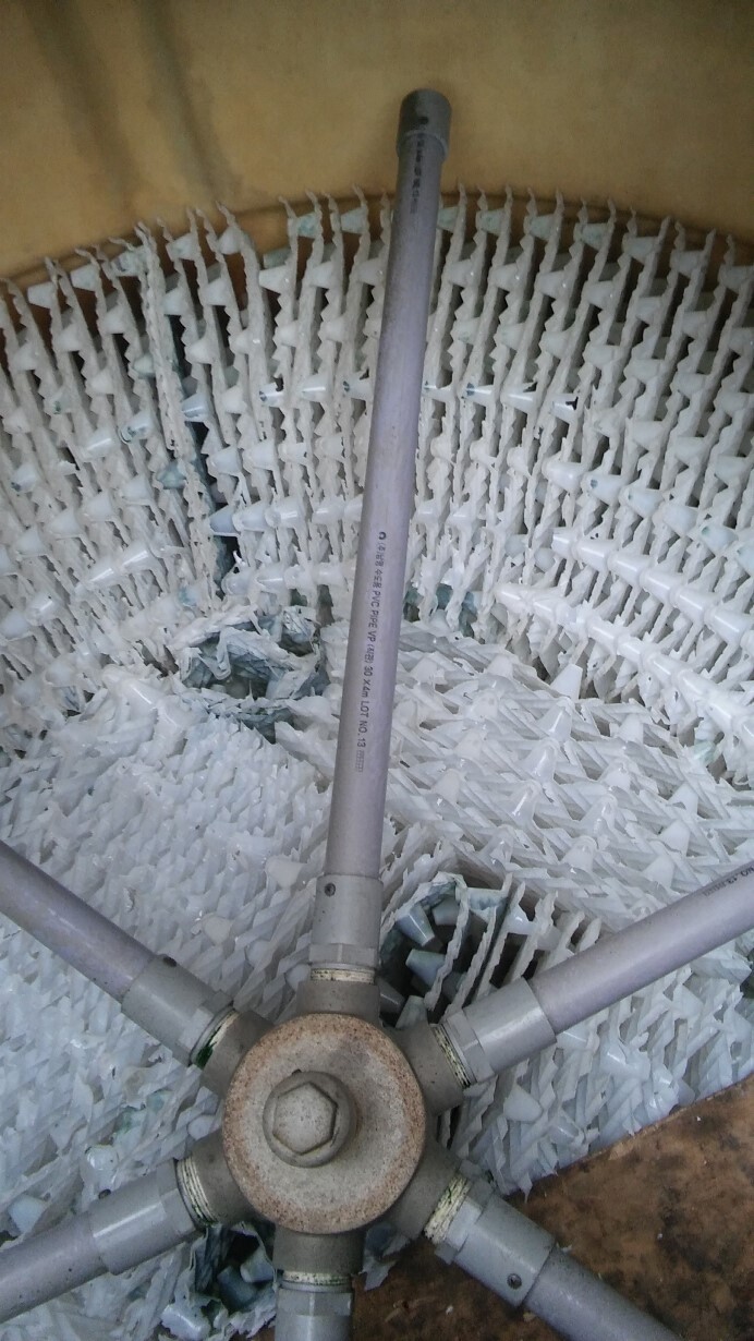 중화 한방병원 원형냉각탑 충진물 교체 및 헤드,노즐 교체공사